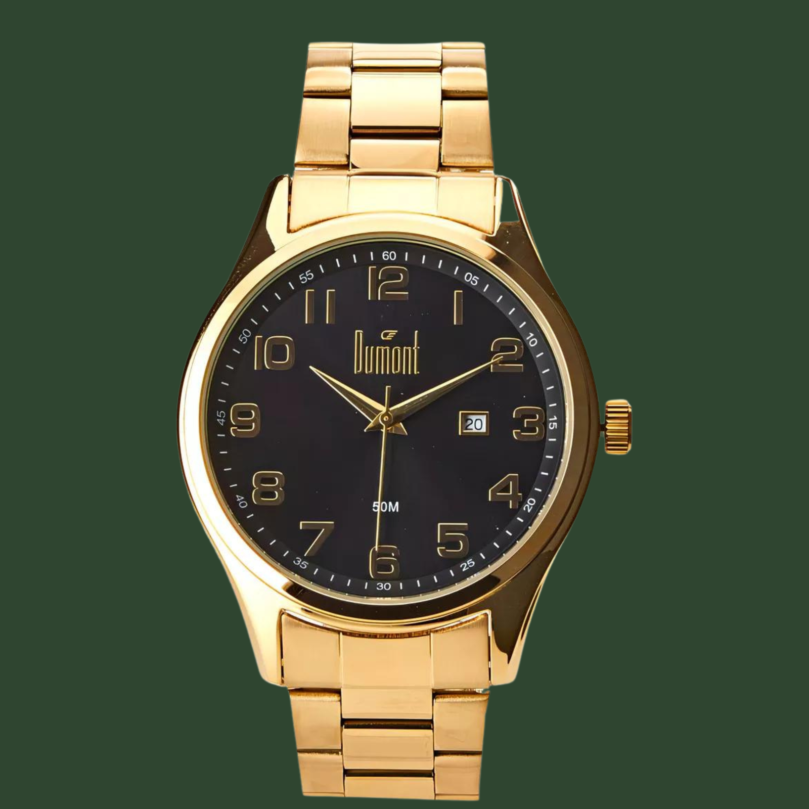 Relógio Berlim Dumont maculino (dourado com preto)